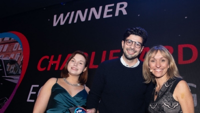 (L-R) Presenter Sarah George, reporter, edie, Charlie Jardine and compere Michaela Strachan