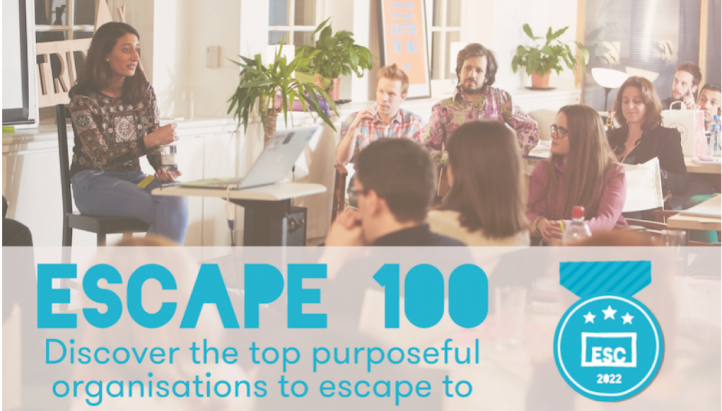 Seismic is a winner of The Escape 100: the top purposeful organisations to ‘escape’ to in 2022